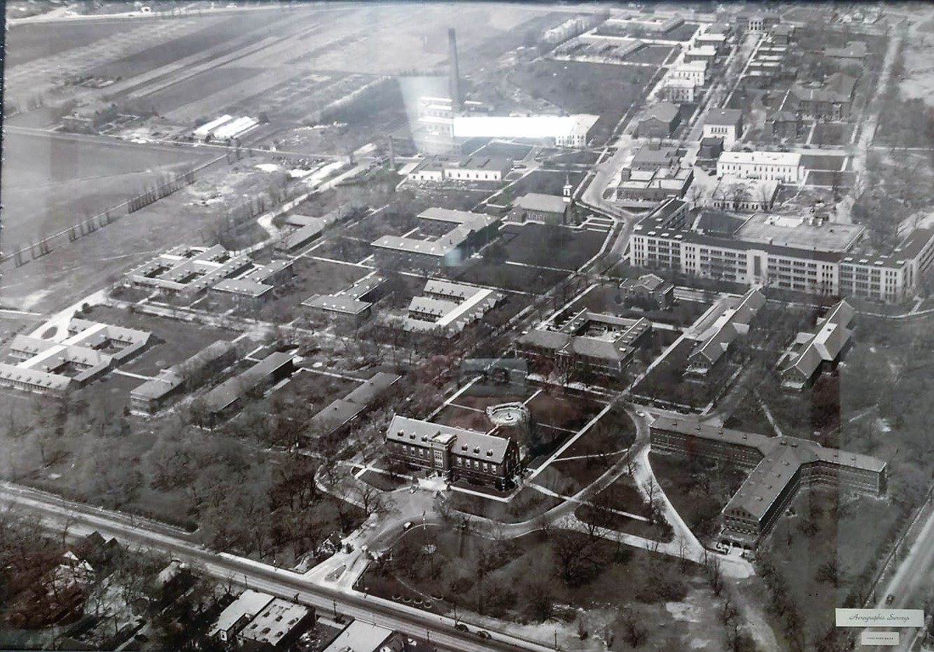 Historical aerial shot of the area